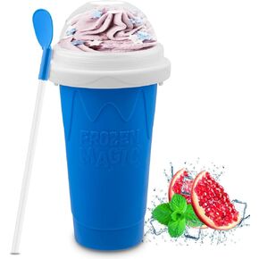 Slushie Maker Cup - DIY Magic Slushy Maker Squeeze Cup for Homemade Milk Shake Ice Cream Maker, Portable Smoothie Squeeze Cup for Juices and Milk, Birthday Gifts for Friends&Family (Green)