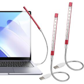 CZBRO 2 جهاز كمبيوتر شخصى ضوء لوحة المفاتيح المحمولة USB LED ضوء للوحة المفاتيح 10 حبات مصباح LED ضوء الكمبيوتر المحمول مع عصا طويلة مرنة عصا الكمبيوتر المحمول لقراءة الكتاب ولوحة المفاتيح الرائعة (2 قطعة، أسود)