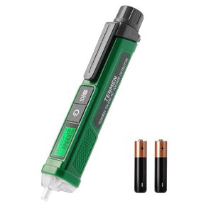 Voltage Tester, TESMEN TN-213 Non-Contact Voltage Tester, Electrical Tester, AC 12V-/70V-1000V, Dual-Range, LCD Display in Percentage, Buzzer Alarm, Live Wire Tester, Wire Breakpoint Finder - Green