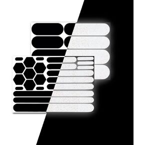 Elos Reflective Gear 3M Reflective Black Stickers - Reflective Helmet Tape, Motorcycle Reflective Tape, Hi Viz Stickers for Helmets - Discreet Black Until Light Hits It (Jumbo)