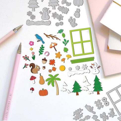 4 Styles Label Shaker Cutting Dies Card Borders Stitch Die Cut Carbon Steel Die Cuts Stencils Card Making Scrapbooking Embossing Template Dies for DIY Paper Craft Albums Birthday Gift Decor in Kuwait