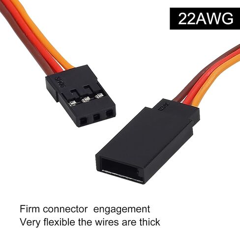 ACEIRMC 10pcs 3-Pin 30cm Servo Extension Cable Cord Female to Male Lead Wire Connector JR for RC Car Airplanes Remote Control in Saudi Arabia