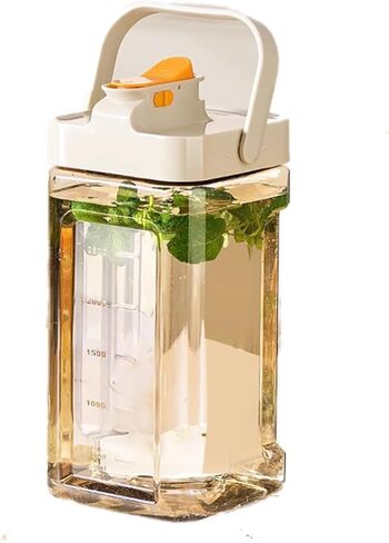 GeRRiT 123fl oz cold water bottle, clear plastic kettle with lid, refrigerator kettle, BPA-free, shatters resistant, perfect for iced tea, Sangria, lemonade, juice, milk, etc (light green) in Saudi Arabia