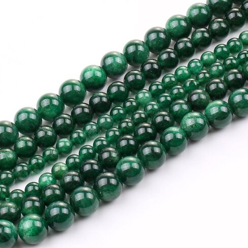 Zhe Ying Natural Green Jade Energy Stone Beads, Round Semi-Precious Healing Crystal Beads for Jewelry Making DIY Bracelet (Green Jade 10-10.5mm) in Saudi Arabia