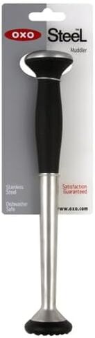 OXO SteeL Muddler with Non-Scratch Nylon Head and Soft Non-Slip Grip, Silver, 9-Inch in Saudi Arabia