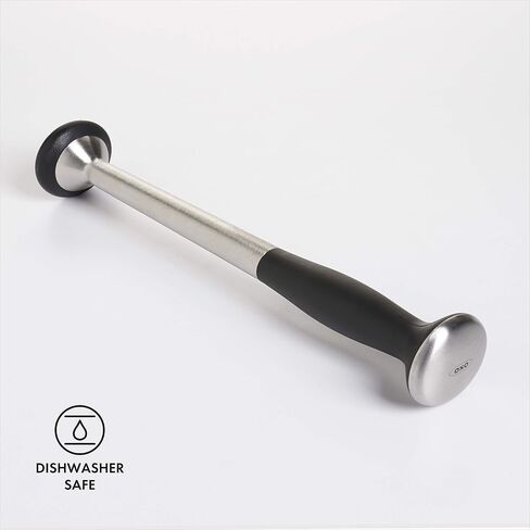 OXO SteeL Muddler with Non-Scratch Nylon Head and Soft Non-Slip Grip, Silver, 9-Inch in Saudi Arabia