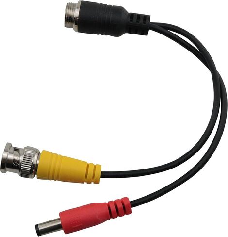 DGZZI 4P Aeronautical Male to BNC Male + DC Male Connector 1pcs for Car Camera CCTV Surveillance Machine Audio Video Signal Monitor Black in Saudi Arabia