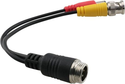 DGZZI 4P Aeronautical Male to BNC Male + DC Male Connector 1pcs for Car Camera CCTV Surveillance Machine Audio Video Signal Monitor Black in Saudi Arabia