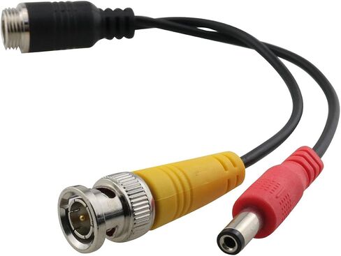 DGZZI 4P Aeronautical Male to BNC Male + DC Male Connector 1pcs for Car Camera CCTV Surveillance Machine Audio Video Signal Monitor Black in Saudi Arabia