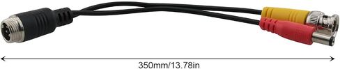 DGZZI 4P Aeronautical Male to BNC Male + DC Male Connector 1pcs for Car Camera CCTV Surveillance Machine Audio Video Signal Monitor Black in Saudi Arabia