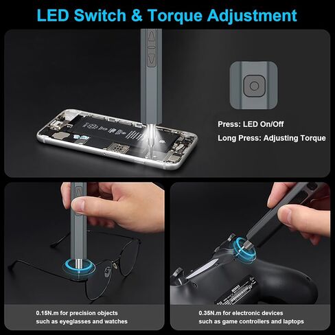 مجموعة مفك كهربائي صغير، 36 في 1 طقم مفك براغي صغير لاسلكي، مجموعة أدوات إصلاح إلكترونية صغيرة قابلة لإعادة الشحن للهاتف والساعة والكمبيوتر المحمول in Kuwait