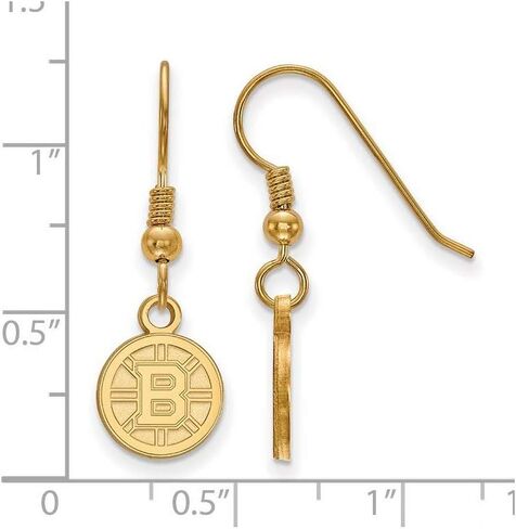 Boston Bruins Extra Small (3/8 Inch) Dangle Earrings Wire (Gold Plated) in Saudi Arabia