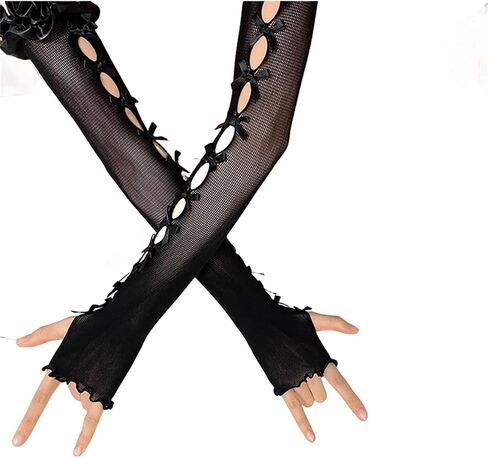 XCJIKUKE Gothic Women Arm Sleeves Fingerless Gloves Halloween Grunge Arm Warmers in Saudi Arabia