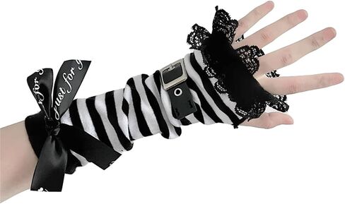 XCJIKUKE Gothic Women Arm Sleeves Fingerless Gloves Halloween Grunge Arm Warmers in Saudi Arabia