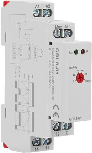Liquid Level Controller,GRL8-01 Liquid Level Control Relay Water Level Controller 10A (AC/DC 24V-240V) Water Level Switch 10a Controller dc Water Level Controller Power Consumption Controller in Saudi Arabia