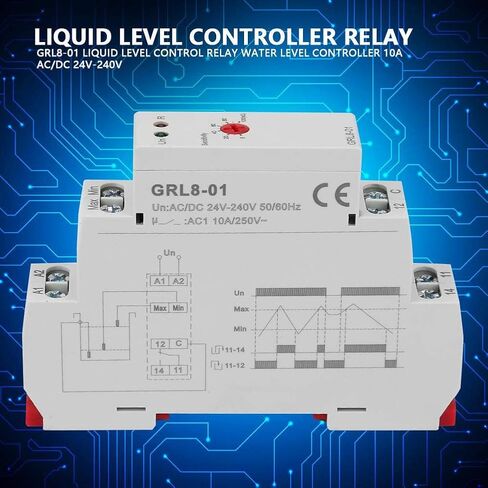 Liquid Level Controller,GRL8-01 Liquid Level Control Relay Water Level Controller 10A (AC/DC 24V-240V) Water Level Switch 10a Controller dc Water Level Controller Power Consumption Controller in Saudi Arabia
