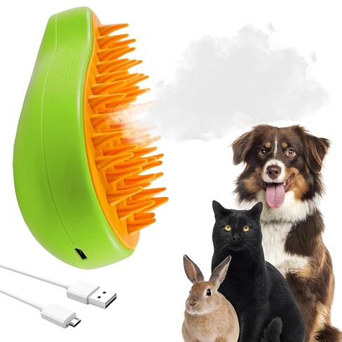 3-in-1 Rechargeable Silicone Brush for Cats and Dogs - Removes Loose Hair, Tangles, and Shedding in Saudi Arabia