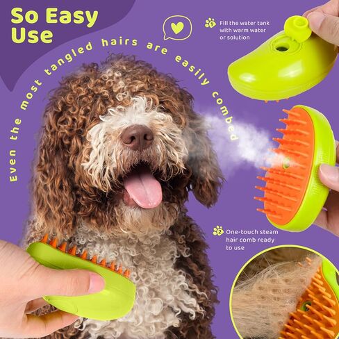 3-in-1 Rechargeable Silicone Brush for Cats and Dogs - Removes Loose Hair, Tangles, and Shedding in Saudi Arabia