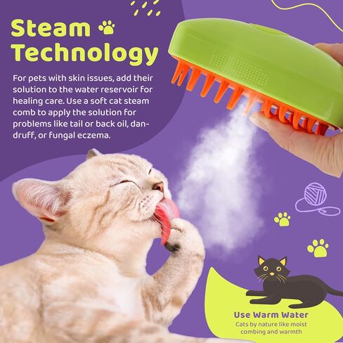 3-in-1 Rechargeable Silicone Brush for Cats and Dogs - Removes Loose Hair, Tangles, and Shedding in Saudi Arabia