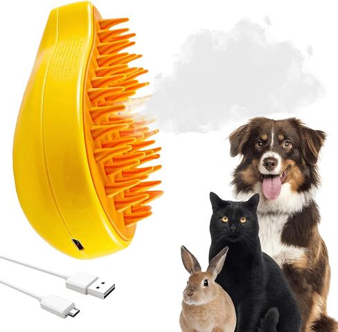 3-in-1 Rechargeable Silicone Brush for Cats and Dogs - Removes Loose Hair, Tangles, and Shedding in Saudi Arabia