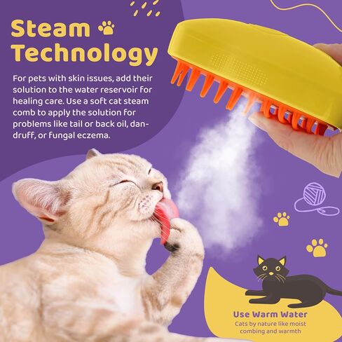 3-in-1 Rechargeable Silicone Brush for Cats and Dogs - Removes Loose Hair, Tangles, and Shedding in Saudi Arabia