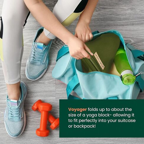 سجادة اليوجا JadeYoga Voyager - بساط يوجا مطاطي خفيف الوزن ومحمول - بساط تمرين غير قابل للانزلاق للنساء والرجال - رائع لليوجا والتمارين المنزلية واللياقة البدنية في صالة الألعاب الرياضية والبيلاتس والتمدد والمزيد in Kuwait