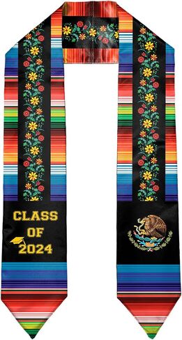 HSELOGI Mexican Graduation Stole Class of 2024,Mexican Sarape Graduation Sash Scarf,Gift for Graduation's Day 72" Long in Kuwait