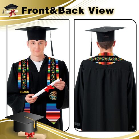HSELOGI Mexican Graduation Stole Class of 2024,Mexican Sarape Graduation Sash Scarf,Gift for Graduation's Day 72" Long in Kuwait