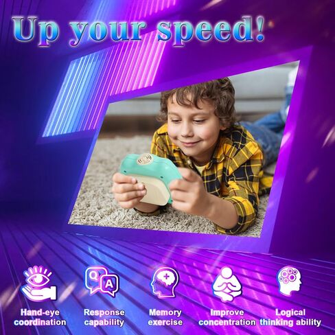 لعبة AOTIBO Fast Push Pop Game It Light Up Fidget Toys للأطفال البالغين، لعبة محمولة للأطفال من سن 6 إلى 12 عامًا، لعبة الضغط على الفقاعات السريعة، ألعاب السفر هدايا عيد الميلاد للأولاد والبنات من سن 8 إلى 12 عامًا (وردي) in Saudi Arabia