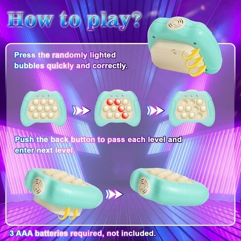 لعبة AOTIBO Fast Push Pop Game It Light Up Fidget Toys للأطفال البالغين، لعبة محمولة للأطفال من سن 6 إلى 12 عامًا، لعبة الضغط على الفقاعات السريعة، ألعاب السفر هدايا عيد الميلاد للأولاد والبنات من سن 8 إلى 12 عامًا (وردي) in Saudi Arabia