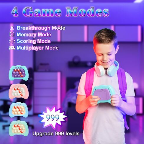 لعبة AOTIBO Fast Push Pop Game It Light Up Fidget Toys للأطفال البالغين، لعبة محمولة للأطفال من سن 6 إلى 12 عامًا، لعبة الضغط على الفقاعات السريعة، ألعاب السفر هدايا عيد الميلاد للأولاد والبنات من سن 8 إلى 12 عامًا (وردي) in Saudi Arabia