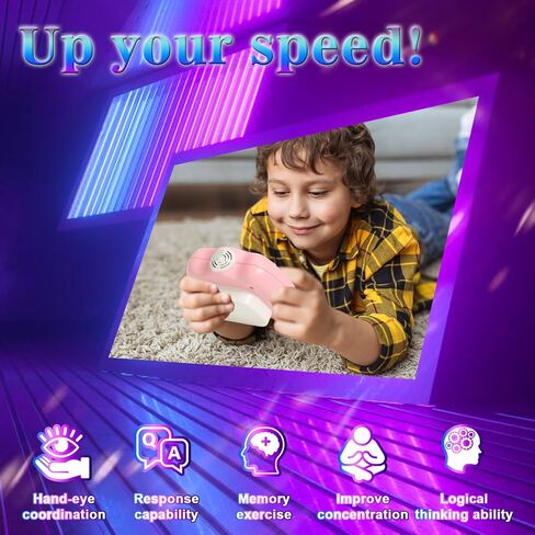 لعبة AOTIBO Fast Push Pop Game It Light Up Fidget Toys للأطفال البالغين، لعبة محمولة للأطفال من سن 6 إلى 12 عامًا، لعبة الضغط على الفقاعات السريعة، ألعاب السفر هدايا عيد الميلاد للأولاد والبنات من سن 8 إلى 12 عامًا (وردي) in Saudi Arabia