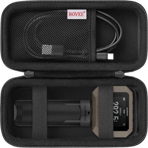 حقيبة حمل BOVKE متوافقة مع جهاز Garmin Xero C1 Pro Compact Chronograph لتصوير المدى، حقيبة تخزين للسفر Garmin Xero C1 Pro مع مساحة إضافية لكابلات الشحن، بنك الطاقة، أسود in Saudi Arabia