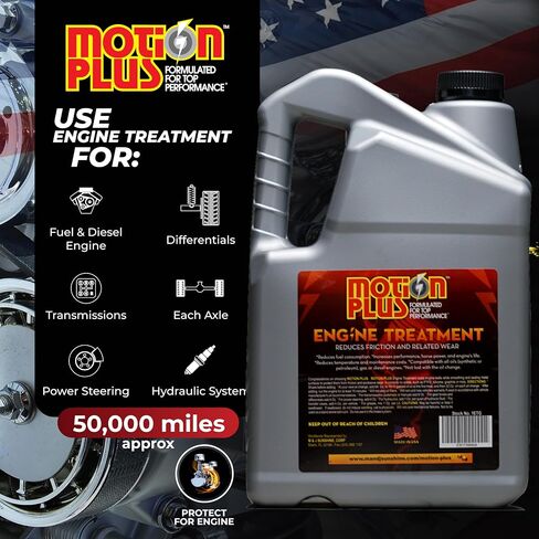 Engine Treatment Motion Plus/Metal Treatment/Super Lubricant/Heavy Duty/Anti Friction/Engine Metal Treatment/Lube/EP/Automotive/Cars / 1 Gallon U.S in Saudi Arabia