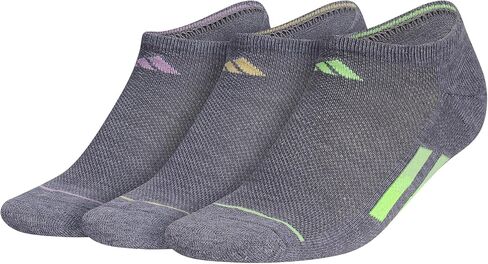 adidas Women's Superlite Stripe 3.0 No Show Socks (3-Pair) Low Profile Athletic Fit with Arch Compression in Saudi Arabia