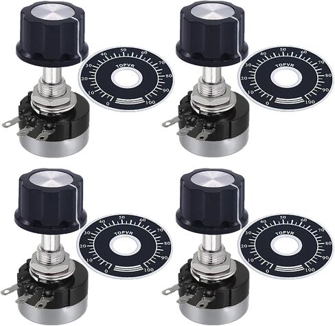 DaFuRui RV24YN20S Carbon Film Rotary Taper Potentiometer，4pcs B103 10K Potentiometer Single Turn Carbon Film Rotary Taper Potentiometer Used for Inverter Speed Regulation in Saudi Arabia
