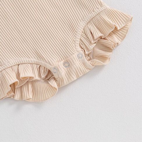 Infant Baby Girl Summer Clothes Flying Sleeve Solid Color Ruffle Romper with Headband Bodysuit Outfits in Saudi Arabia