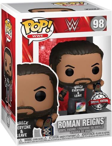 Funko POP WWE: Roman Reigns with Title، حطام الجميع واترك، شخصية فينيل حصرية من أمازون، متعددة الألوان، (57309) in Saudi Arabia
