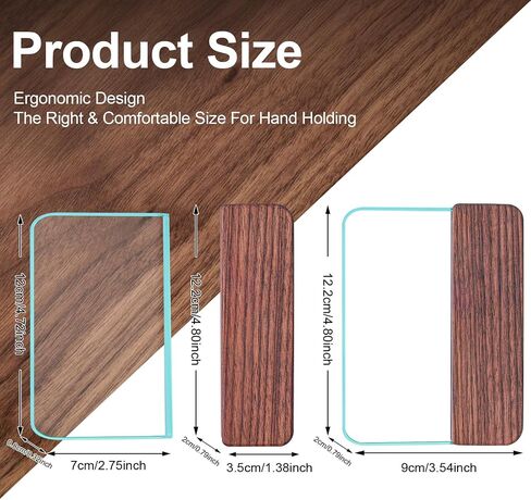 CREASKING Glass Slicker for Burnishing Leather with Walnut Handle, Glass Burnisher Professional Block Smoothing Tool in Saudi Arabia