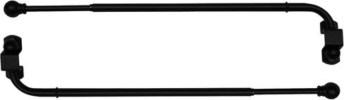 Versailles Home Fashions 1/2in Swing Arm with Ball Finial (Pair) Curtain Rod, 24-38in, Black in Kuwait