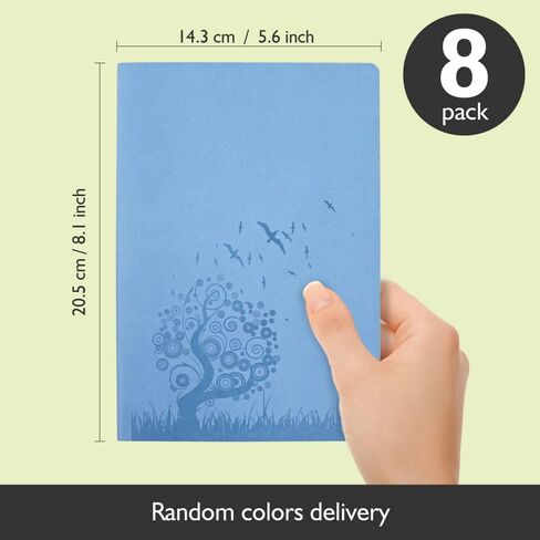 8 Pack notebooks for work, Paperback Small Journals Bulk, A5 Size Cute Journal for Kids, Teens, Girls, Women, Travel Notebooks with Wide Ruled for School Supplies, Random Colors in Kuwait