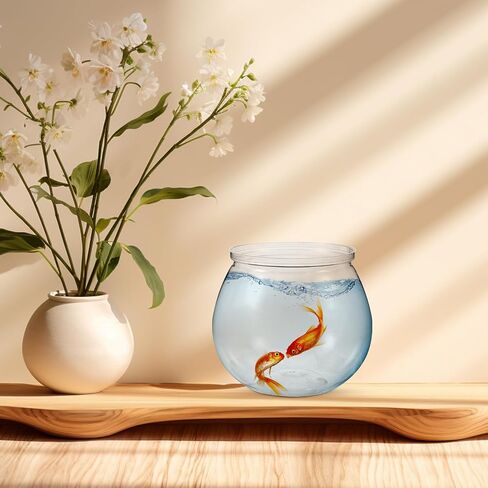 Ipetboom 3pcs أطباق الأسماك البلاستيكية الشفافة الصغيرة خزان الأسماك البلاستيكية شاتيربروف حوض السمك الصغير حوض السمك البلاستيكي الشفاف المستدير لحوض السمك بيتا سمكة ذهبية حلوى حفل زفاف لصالح سطح المكتب in Saudi Arabia