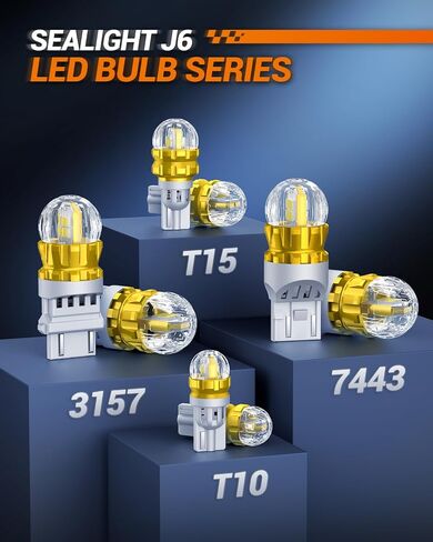 مصباح SEALIGHT 194 LED 6000K أبيض 168 T10 W5W 2825 فائق السطوع 360 درجة LED لمبات بديلة 3020SMD لضوء لوحة الترخيص، ضوء القبة، ضوء الخريطة، ضوء المجاملة، مصابيح التحديد الجانبية، حزمة من 6 in Saudi Arabia