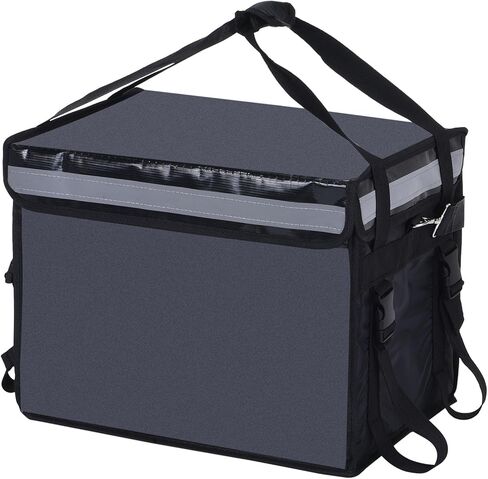 M METERXITY 1 Pack Insulated Bag - Waterproof & Foldable Catering Thermal Bag Pizza Bags W/Divider, Apply to Hot/Cold Food Take Out (18.1x13.4x13.4 Inch, Black) in Saudi Arabia