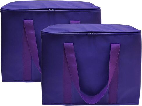 Yalin Set of 2 Large Insulated Collapsible Cooler Bags with Durable Dual Zipper Closure,Reusable Grocery Shopping Bags Keep Food Hot or Cold,Ideal for Instacart,Grocery Transport in Saudi Arabia