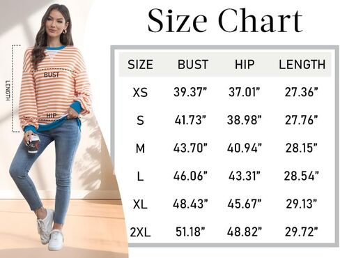 XIEERDUO Womens Crewneck Oversized Sweatshirt Striped Color Block Tops Long Sleeve Shirts Pullover Sweaters Y2K Clothes in Saudi Arabia