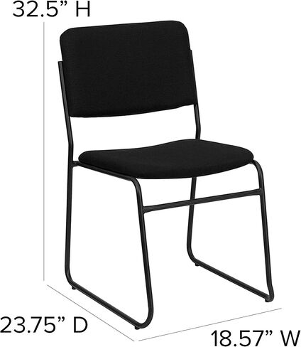 Flash Furniture HERCULES Series 500 lb. Capacity High Density Black Vinyl Stacking Chair with Sled Base in Saudi Arabia