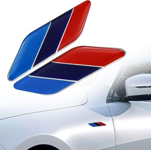2 قطعة سيارة ثلاثي الألوان الحاجز شعار شارة ملصق لاصق لامع ورائع لسيارات BMW 1 2 3 4 5 6 7 سلسلة X1 X2 X3 X4 X5 X6 X7 M3 M5 Z4 in Kuwait
