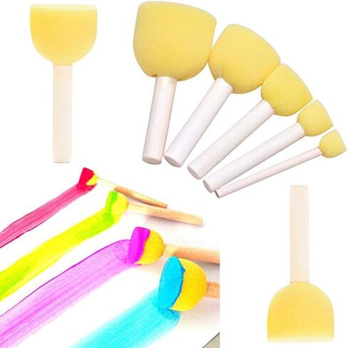 27 قطعة من فرش الرسم الإسفنجية للأطفال أدوات الطلاء للتعليم المبكر مع مقابض من الخشب الصلب للأطفال صناعة الحرف اليدوية على الجدران (أشكال مختلفة) in Kuwait