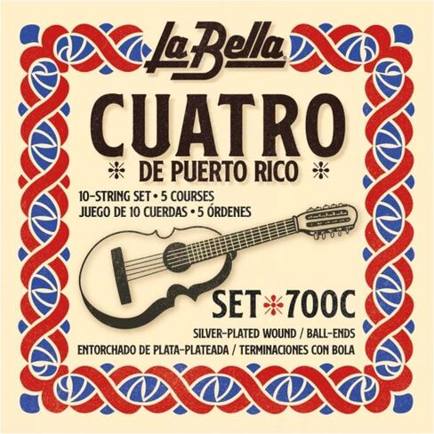سلسلة جيتار La Bella 700C Cuatro De Puerto Rico مطلية بالفضة بأطراف كروية in Saudi Arabia